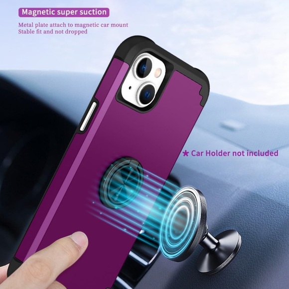 IP 14 Plus Case with 360 Degree Magnetic Ring Stand - NEW - Picture 3 of 6